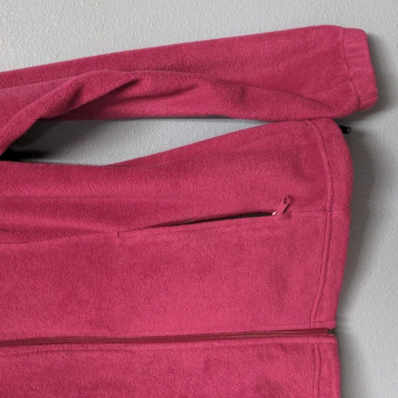 M pink columbia full zip up fleece jacket w collar zip pockets elastic cuffs hem - Picture 3 of 11